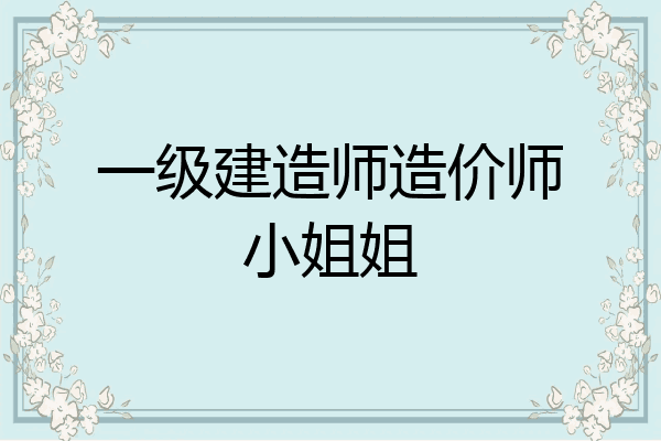 一级建造师造价师小姐姐