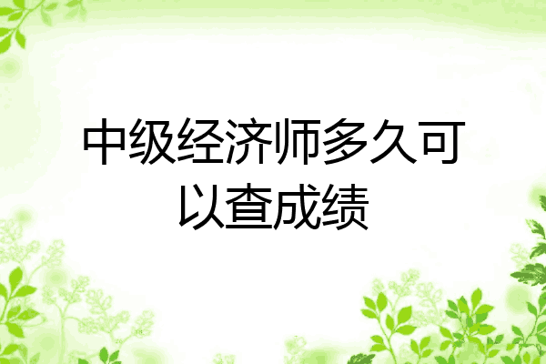 中级经济师多久可以查成绩