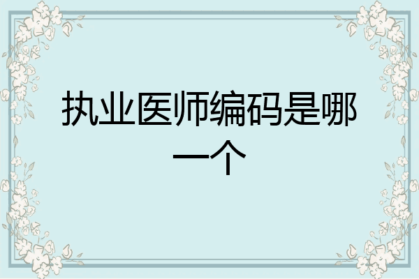 执业医师编码是哪一个