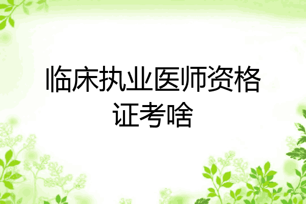 临床执业医师资格证考啥