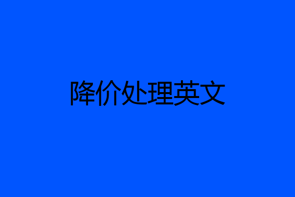 降价处理英文