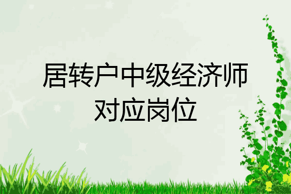 居转户中级经济师对应岗位