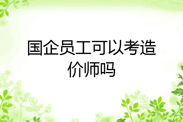 国企员工可以考造价师吗
