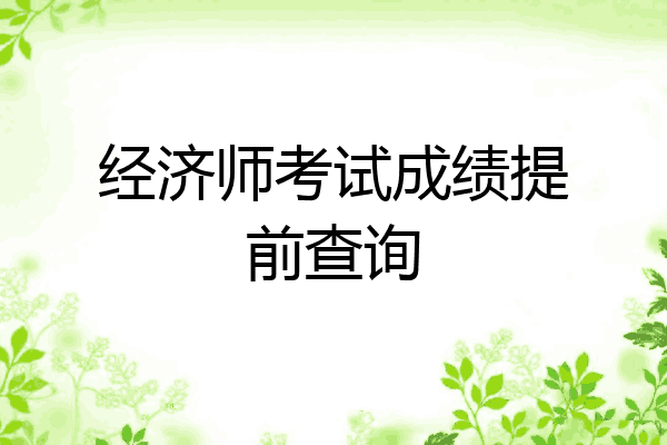 经济师考试成绩提前查询