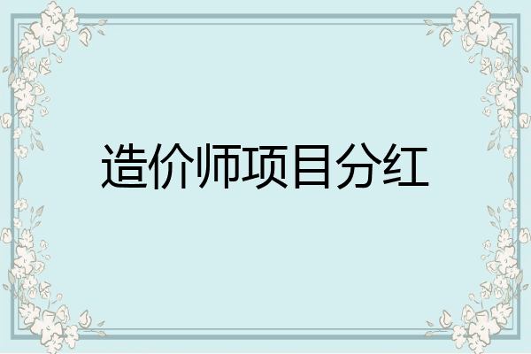造价师项目分红