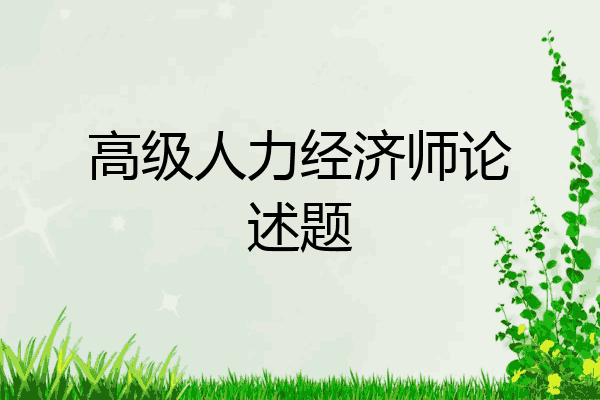 高级人力经济师论述题