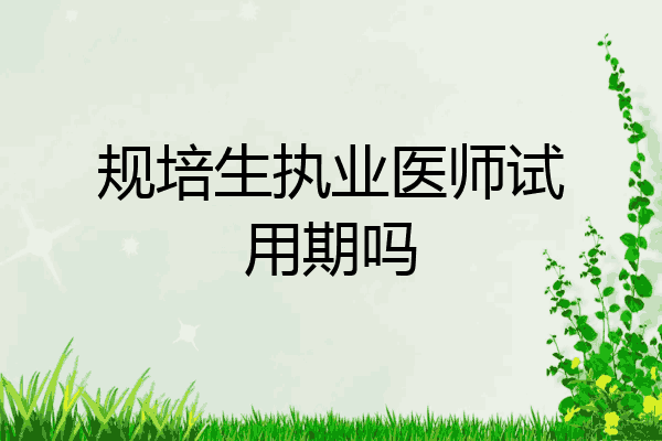 规培生执业医师试用期吗