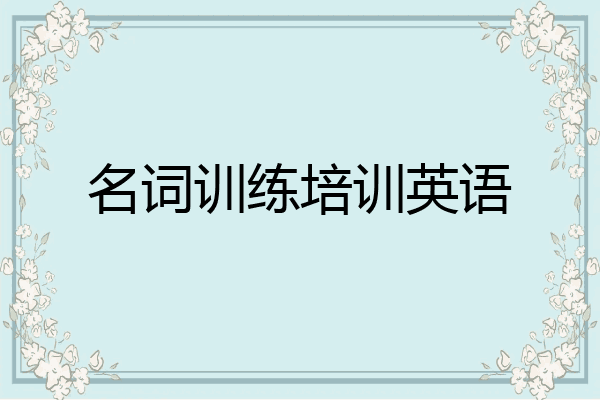 名词训练培训英语