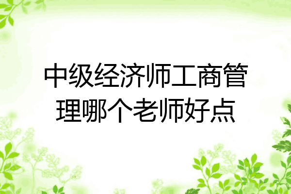 中级经济师工商管理哪个老师好点