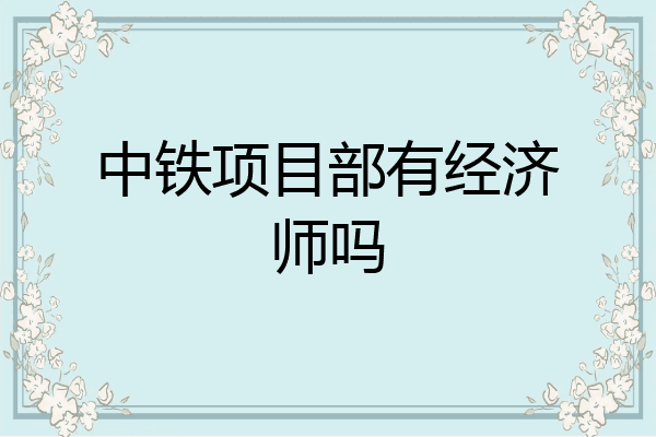 中铁项目部有经济师吗
