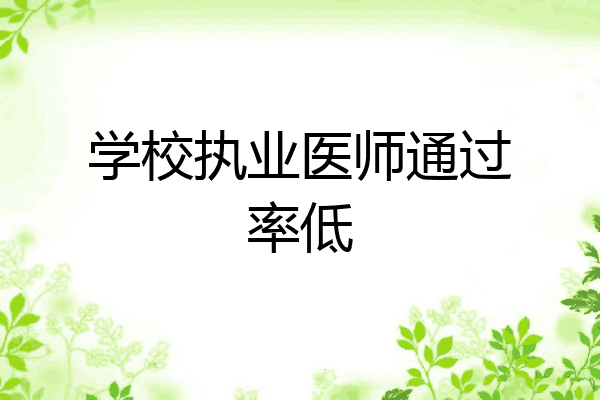 学校执业医师通过率低