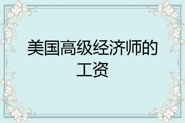 美国高级经济师的工资