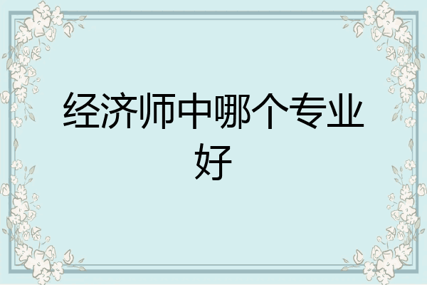 经济师中哪个专业好