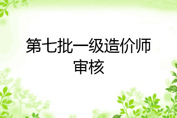 第七批一级造价师审核