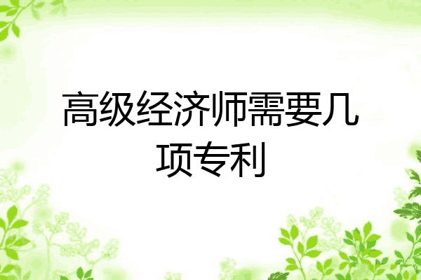 高级经济师需要几项专利