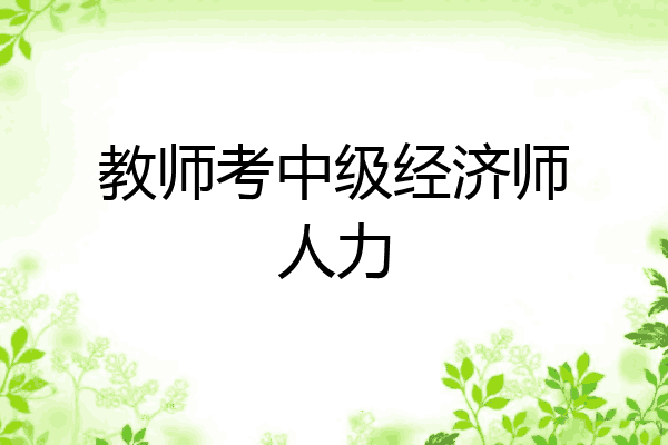 教师考中级经济师人力