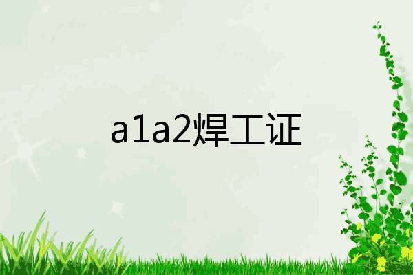 a1a2焊工证