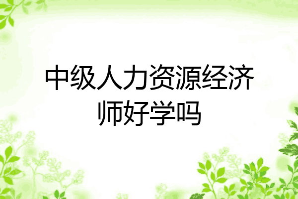 中级人力资源经济师好学吗