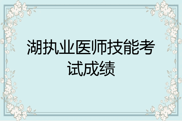 湖执业医师技能考试成绩