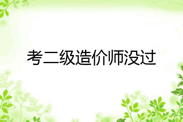 考二级造价师没过