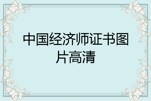 中国经济师证书图片高清