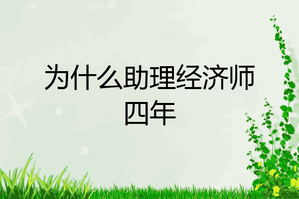 为什么助理经济师四年