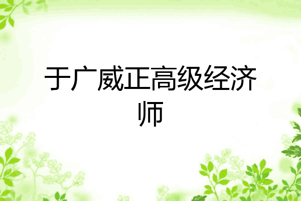 于广威正高级经济师