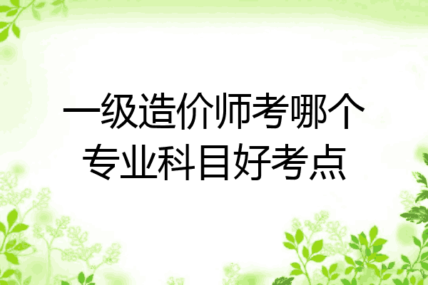 一级造价师考哪个专业科目好考点