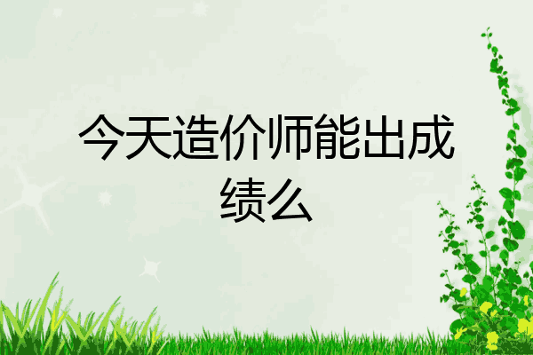 今天造价师能出成绩么