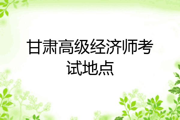 甘肃高级经济师考试地点