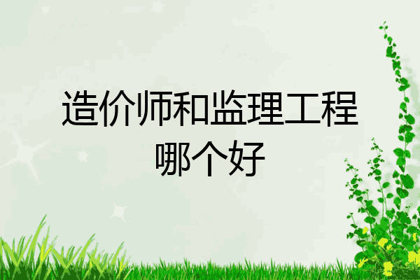 造价师和监理工程哪个好