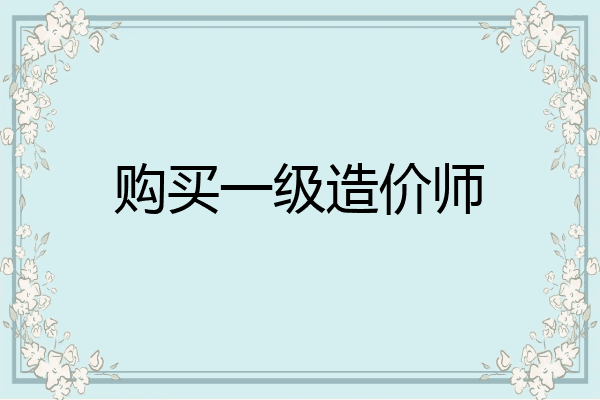 购买一级造价师