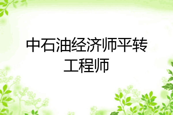 中石油经济师平转工程师