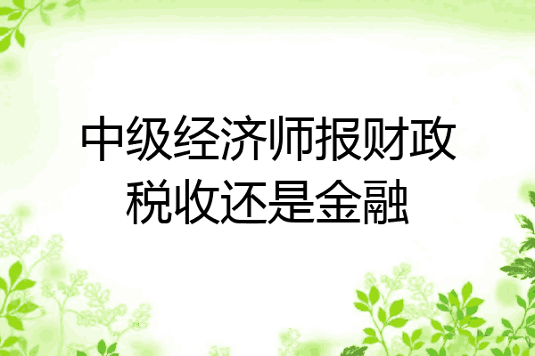 中级经济师报财政税收还是金融