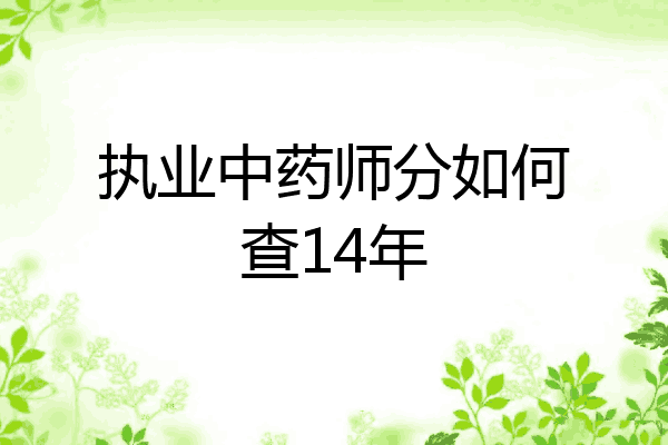 执业中药师分如何查14年