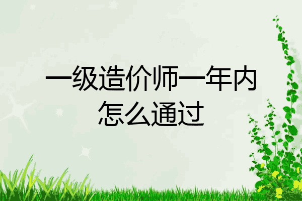 一级造价师一年内怎么通过