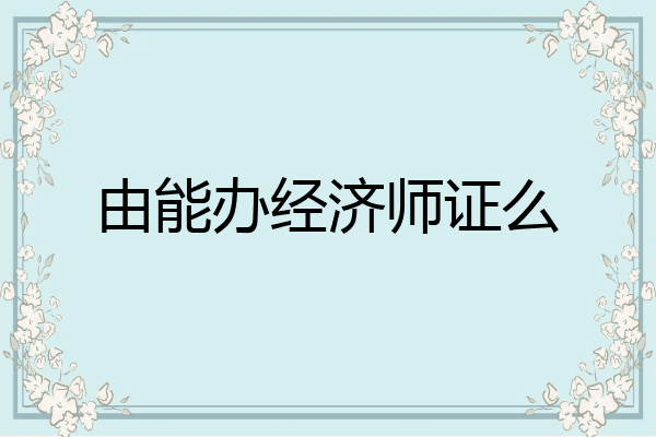 由能办经济师证么