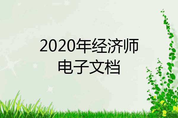 2020年经济师电子文档