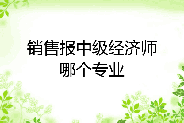 销售报中级经济师哪个专业
