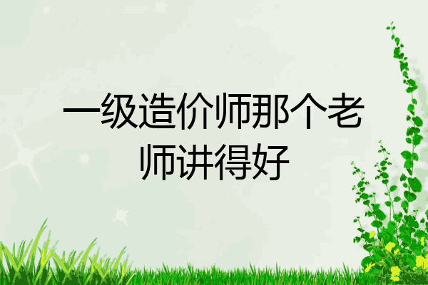 一级造价师那个老师讲得好