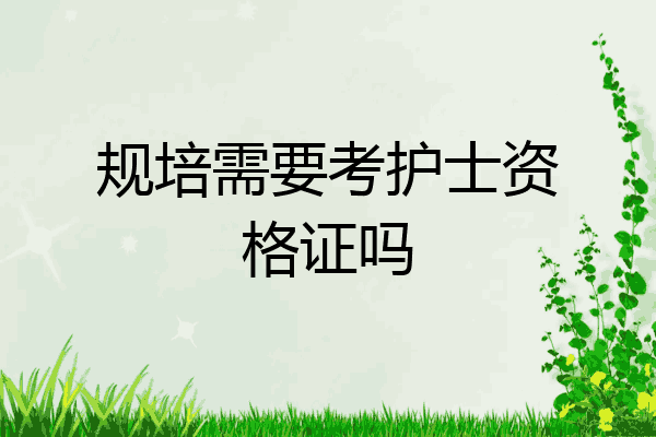 规培需要考护士资格证吗