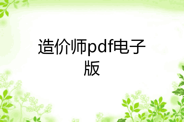 造价师pdf电子版