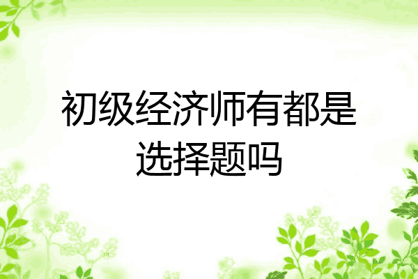 初级经济师有都是选择题吗