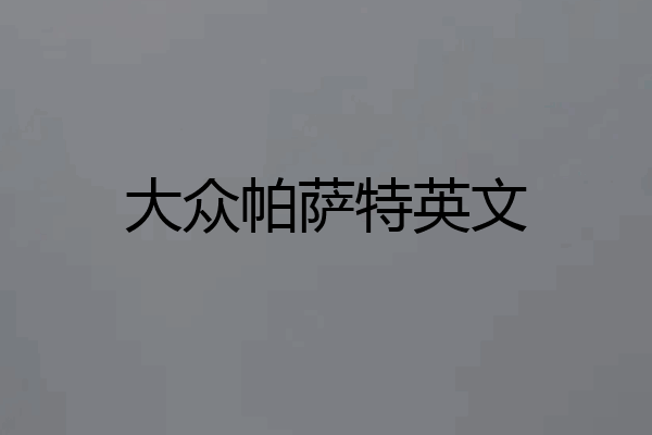 大众帕萨特英文