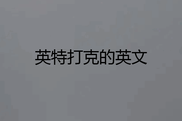 英特打克的英文
