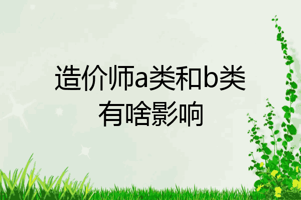 造价师a类和b类有啥影响