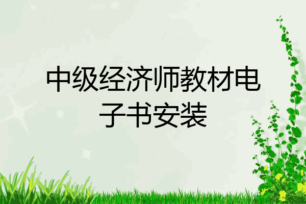 中级经济师教材电子书安装