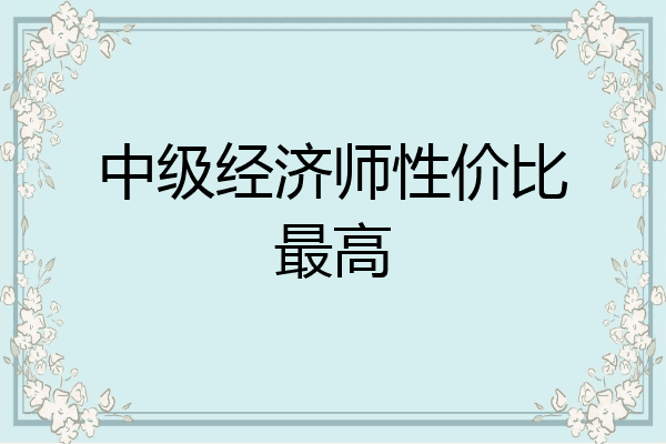 中级经济师性价比最高