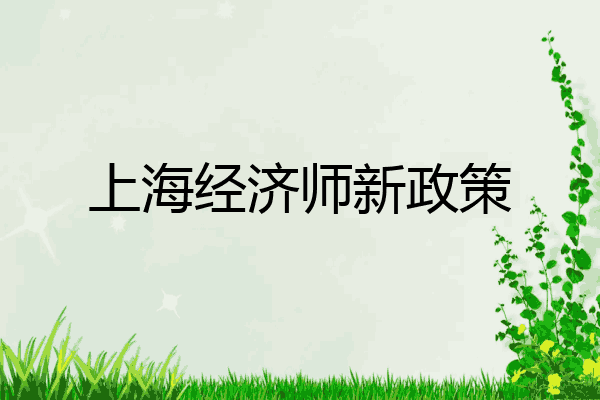 上海经济师新政策