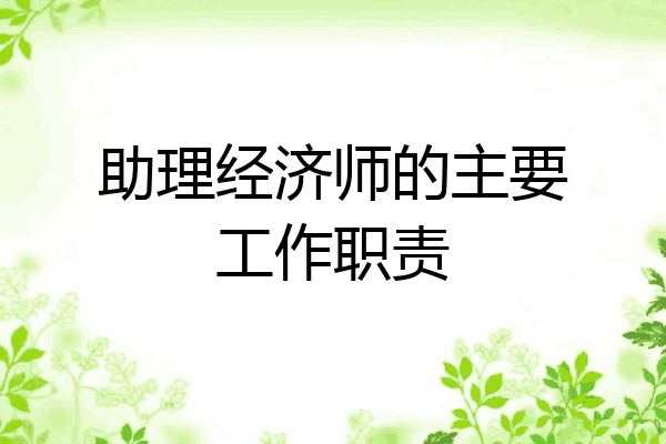 助理经济师的主要工作职责
